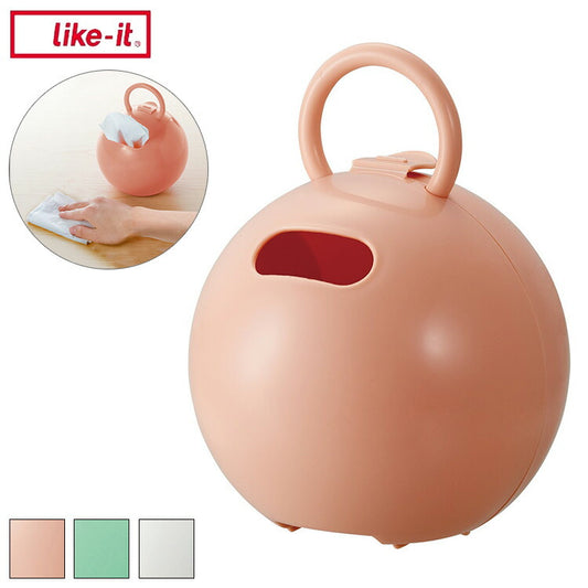 ライクイット (like-it) ティッシュケース 収納ケース ポイッとボール 約幅16.3x奥16.3x高20.8cm ホワイト 日本製 PRP-03L(代引不可)