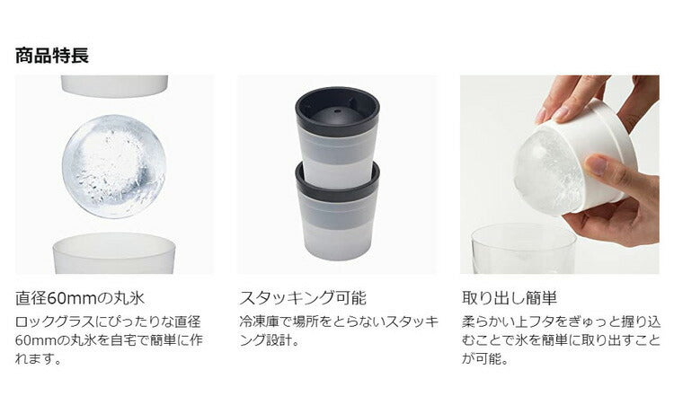 ライクイット (like-it) 製氷皿 アイスボールメーカー 4個セット 約Ф7.5×高7.5cm ホワイト 2個 ライトブルー 2個 日本製 STK-06L 4P(代引不可)