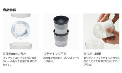 ライクイット (like-it) 製氷皿 アイスボールメーカー 4個セット 約Ф7.5×高7.5cm ホワイト 2個 ライトブルー 2個 日本製 STK-06L 4P(代引不可)