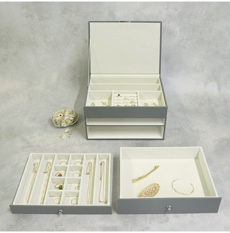 ジュエリーボックス Gage 3段 ゲージ アクセサリーボックス ジュエリーケース 収納 大容量 コンパクト 省スペース 宝石箱 ピアス イヤリング 指輪 リング おしゃれ かわいい プレゼント ギフト 贈り物(代引不可)