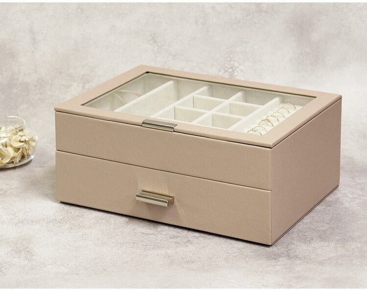 ジュエリーボックス Asha 2段 アシャ アクセサリーボックス ジュエリーケース 収納 大容量 コンパクト 省スペース 宝石箱 ピアス イヤリング 指輪 リング おしゃれ かわいい プレゼント ギフト 贈り物(代引不可)