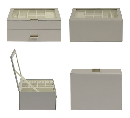 ジュエリーボックス Asha 2段 アシャ アクセサリーボックス ジュエリーケース 収納 大容量 コンパクト 省スペース 宝石箱 ピアス イヤリング 指輪 リング おしゃれ かわいい プレゼント ギフト 贈り物(代引不可)