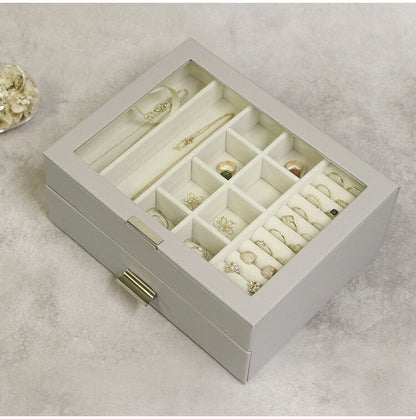 ジュエリーボックス Asha 2段 アシャ アクセサリーボックス ジュエリーケース 収納 大容量 コンパクト 省スペース 宝石箱 ピアス イヤリング 指輪 リング おしゃれ かわいい プレゼント ギフト 贈り物(代引不可)