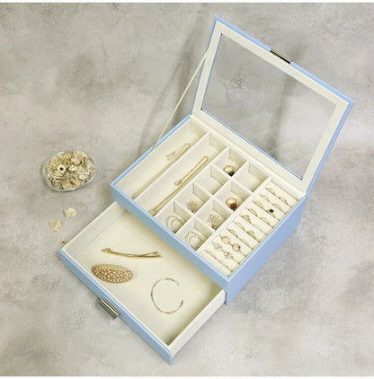 ジュエリーボックス Asha 2段 アシャ アクセサリーボックス ジュエリーケース 収納 大容量 コンパクト 省スペース 宝石箱 ピアス イヤリング 指輪 リング おしゃれ かわいい プレゼント ギフト 贈り物(代引不可)