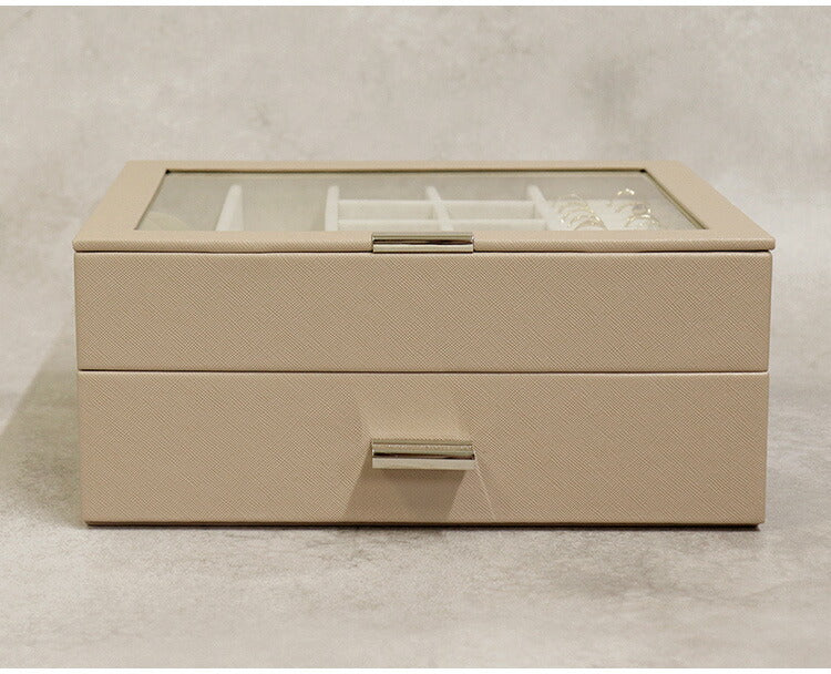 ジュエリーボックス Asha 2段 アシャ アクセサリーボックス ジュエリーケース 収納 大容量 コンパクト 省スペース 宝石箱 ピアス イヤリング 指輪 リング おしゃれ かわいい プレゼント ギフト 贈り物(代引不可)