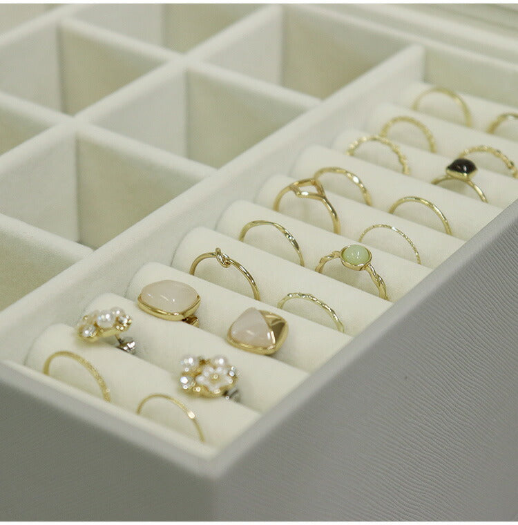 ジュエリーボックス Asha 2段 アシャ アクセサリーボックス ジュエリーケース 収納 大容量 コンパクト 省スペース 宝石箱 ピアス イヤリング 指輪 リング おしゃれ かわいい プレゼント ギフト 贈り物(代引不可)