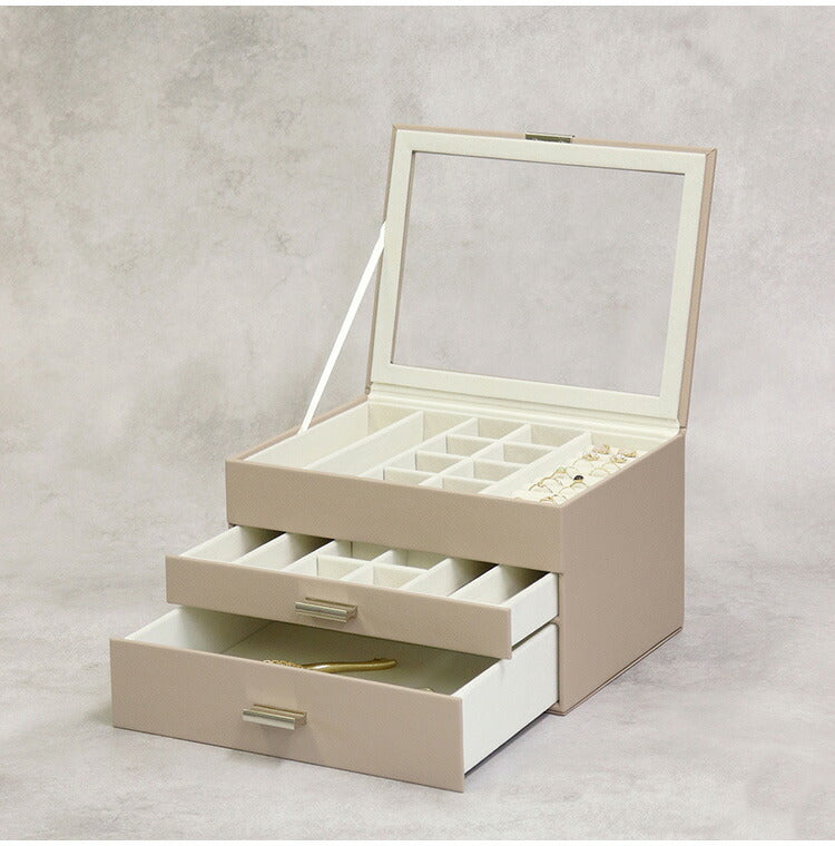 ジュエリーボックス Asha 3段 アシャ アクセサリーボックス ジュエリーケース 収納 大容量 コンパクト 省スペース 宝石箱 ピアス イヤリング 指輪 リング おしゃれ かわいい プレゼント ギフト 贈り物(代引不可)