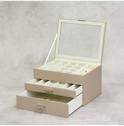 ジュエリーボックス Asha 3段 アシャ アクセサリーボックス ジュエリーケース 収納 大容量 コンパクト 省スペース 宝石箱 ピアス イヤリング 指輪 リング おしゃれ かわいい プレゼント ギフト 贈り物(代引不可)