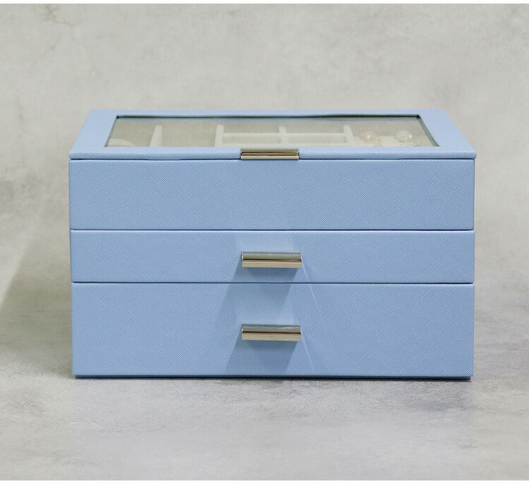 ジュエリーボックス Asha 3段 アシャ アクセサリーボックス ジュエリーケース 収納 大容量 コンパクト 省スペース 宝石箱 ピアス イヤリング 指輪 リング おしゃれ かわいい プレゼント ギフト 贈り物(代引不可)