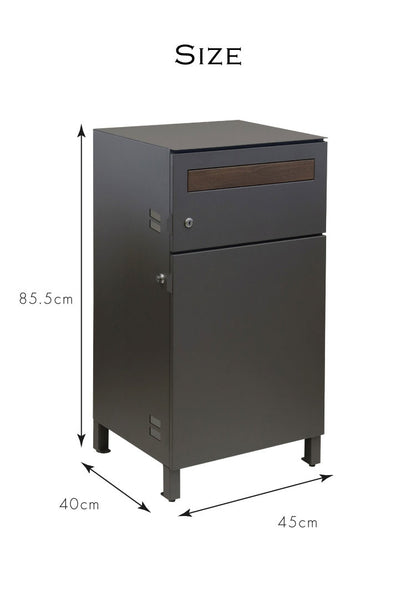 宅配ボックス ポスト付き ポスト ポスト一体型 郵便ポスト レトロ ヴィンテージ 郵便受け 一戸建て用 大容量 ポスト 置き型 スタンドポスト 置き型ポスト ポスト 大型 戸建て 屋外 スタンド 置き配(代引不可)