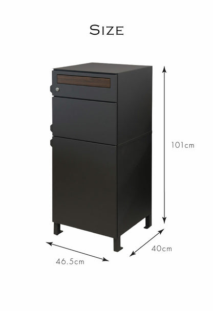 ポスト 宅配ボックス 一体型 シリンダー錠 ポスト付き 大容量 大型 郵便ポスト 郵便受け 一戸建て用 置き配ボックス スタンドポスト 置き型ポスト 複数投函 戸建て 屋外 スタンド 宅配