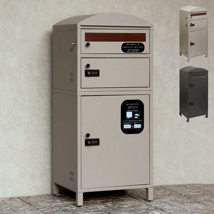 宅配ボックス付ポスト 2段タイプ Primo プリーモ PBX-120 PBX-121 宅配2段タイプ ポスト 宅配ボックス 一体型 プッシュキー シリンダー錠 ポスト付き 大型 郵便ポスト MOJYU 置き配ボックス(代引不可)