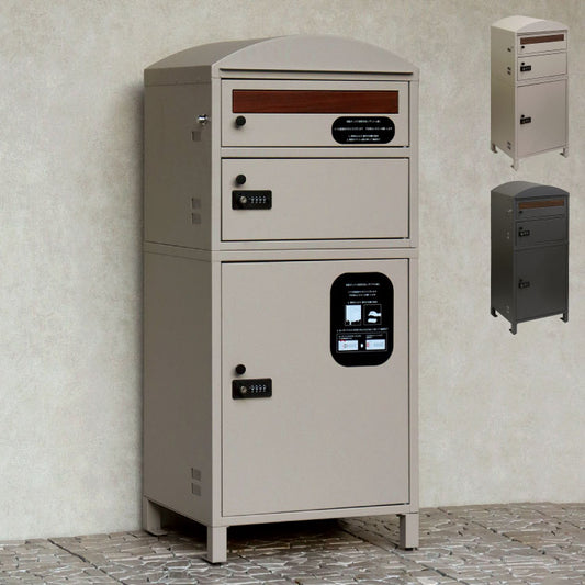 宅配ボックス付ポスト 2段タイプ Primo プリーモ PBX-120 PBX-121 宅配2段タイプ ポスト 宅配ボックス 一体型 プッシュキー シリンダー錠 ポスト付き 大型 郵便ポスト MOJYU 置き配ボックス(代引不可)