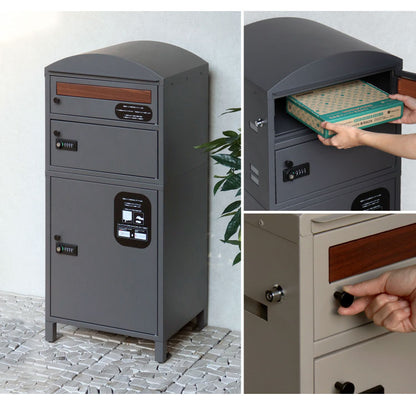 宅配ボックス付ポスト 2段タイプ Primo プリーモ PBX-120 PBX-121 宅配2段タイプ ポスト 宅配ボックス 一体型 プッシュキー シリンダー錠 ポスト付き 大型 郵便ポスト MOJYU 置き配ボックス(代引不可)