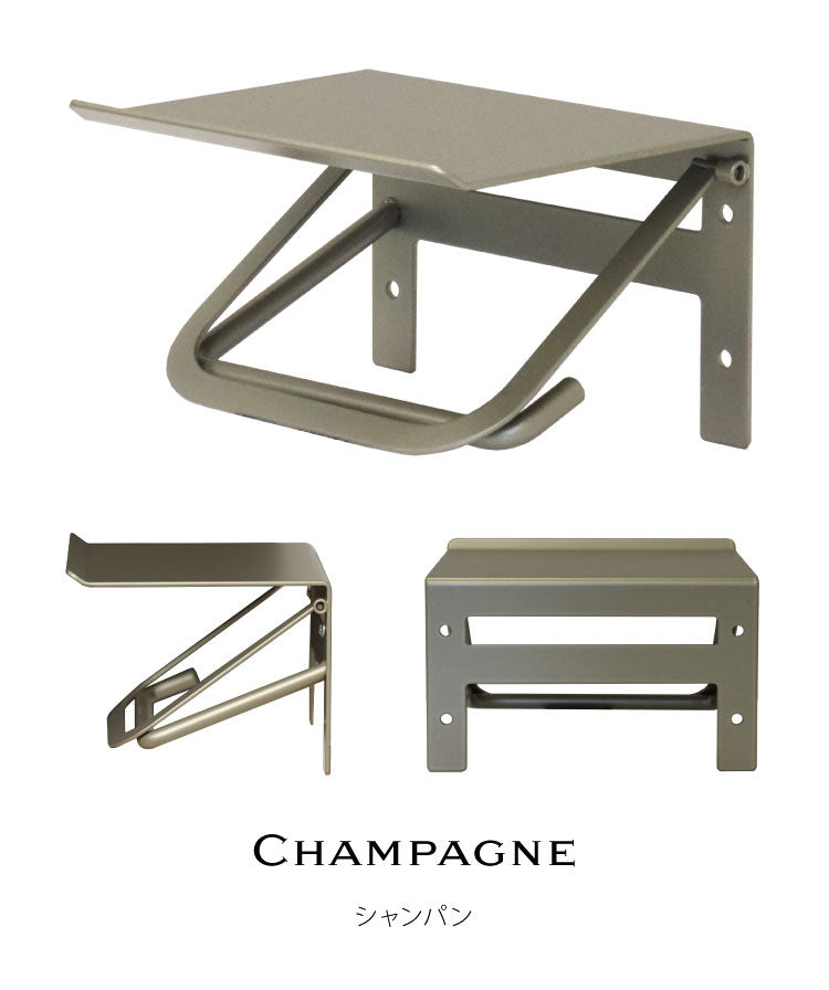 トイレットペーパーホルダー シングル スチール 一連 アイアン マット シンプル おしゃれ 男前 かっこいい スタイリッシュ シック スマホ置き 収納 棚 ディスプレイ ブラック ホワイト シャンパン(代引不可)