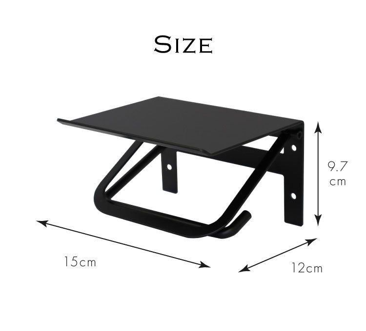 トイレットペーパーホルダー シングル スチール 一連 アイアン マット シンプル おしゃれ 男前 かっこいい スタイリッシュ シック スマホ置き 収納 棚 ディスプレイ ブラック ホワイト シャンパン(代引不可)