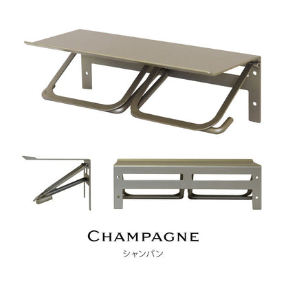 トイレットペーパーホルダー ダブル スチール 二連 アイアン マット シンプル おしゃれ 男前 かっこいい スタイリッシュ シック スマホ置き 収納 棚 ディスプレイ ブラック ホワイト シャンパン(代引不可)