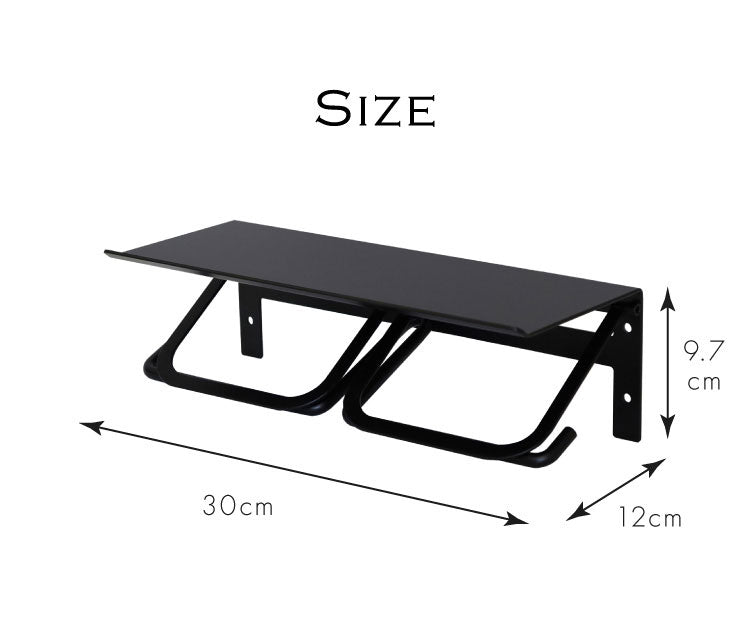 トイレットペーパーホルダー ダブル スチール 二連 アイアン マット シンプル おしゃれ 男前 かっこいい スタイリッシュ シック スマホ置き 収納 棚 ディスプレイ ブラック ホワイト シャンパン(代引不可)