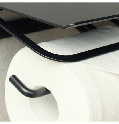 トイレットペーパーホルダー ストックタイプ ダブル 2連 タオルハンガー付き ペーパーホルダー タオル掛け タオルバー タオルハンガー アイアン カバー 収納 おしゃれ 北欧 マット アンティーク(代引不可)