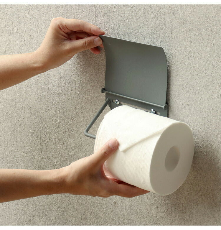 アイアントイレットペーパーホルダー シングルタイプ マット 一連 スチール 男前 かっこいい レトロ モノトーン カフェ風 アンティーク風 ヴィンテージ 北欧 おしゃれ 簡単設置 ネジ付き 錆びにくい(代引不可)