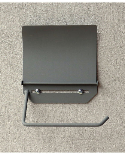 アイアントイレットペーパーホルダー シングルタイプ マット 一連 スチール 男前 かっこいい レトロ モノトーン カフェ風 アンティーク風 ヴィンテージ 北欧 おしゃれ 簡単設置 ネジ付き 錆びにくい(代引不可)