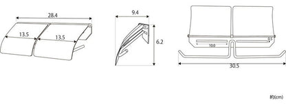 アイアントイレットペーパーホルダー ダブルタイプ マット 二連 スチール 男前 かっこいい レトロ モノトーン カフェ風 アンティーク風 ヴィンテージ 北欧 おしゃれ 簡単設置 ネジ付き 錆びにくい(代引不可)