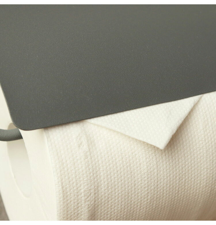 アイアントイレットペーパーホルダー ダブルタイプ マット 二連 スチール 男前 かっこいい レトロ モノトーン カフェ風 アンティーク風 ヴィンテージ 北欧 おしゃれ 簡単設置 ネジ付き 錆びにくい(代引不可)