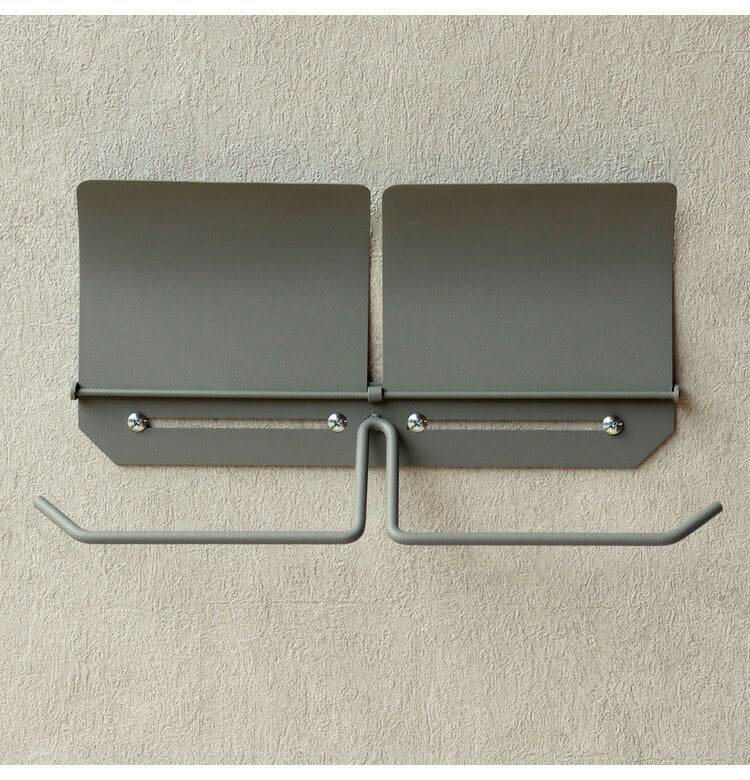 アイアントイレットペーパーホルダー ダブルタイプ マット 二連 スチール 男前 かっこいい レトロ モノトーン カフェ風 アンティーク風 ヴィンテージ 北欧 おしゃれ 簡単設置 ネジ付き 錆びにくい(代引不可)