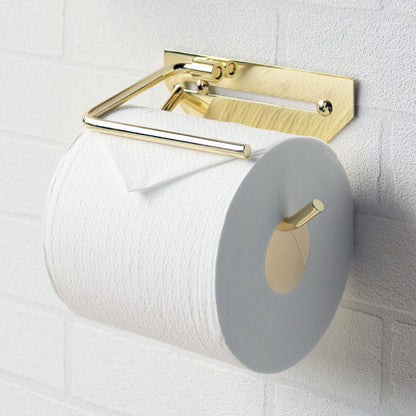真鍮製トイレットペーパーホルダー ゴールド 簡単設置 ブラス 真ちゅう シングル 一連 上質感 高級感 クラシック クラシカル アンティーク風 ヴィンテージレトロ カフェ風 シンプル おしゃれ(代引不可)