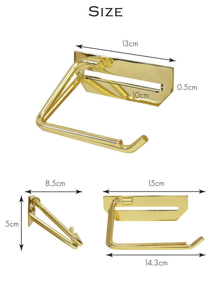 真鍮製トイレットペーパーホルダー ゴールド 簡単設置 ブラス 真ちゅう シングル 一連 上質感 高級感 クラシック クラシカル アンティーク風 ヴィンテージレトロ カフェ風 シンプル おしゃれ(代引不可)