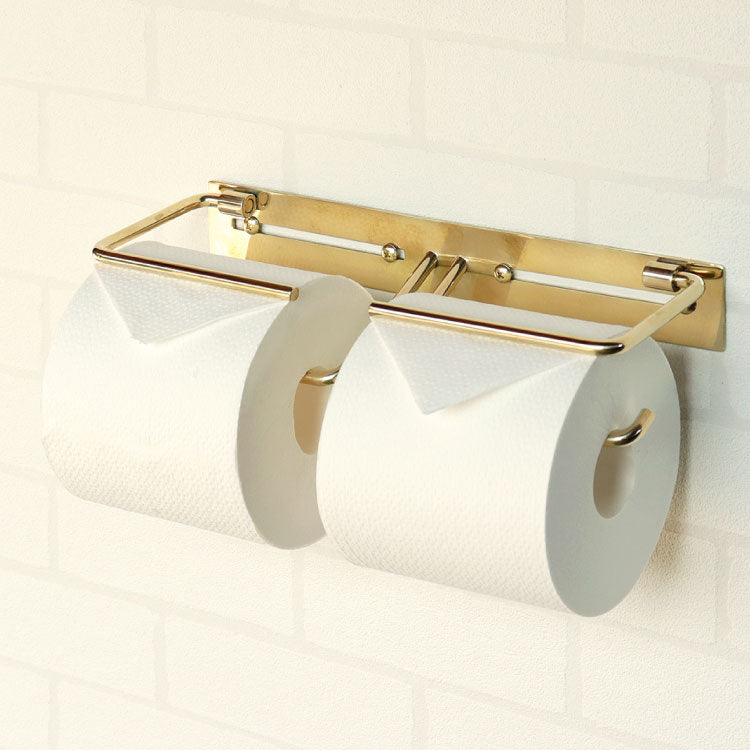 真鍮トイレットペーパーホルダー Fran ダブル トイレットペーパー ゴールド クラシック ペーパーホルダー 高級感 トイレ 収納 コンパクト 省スペース 新生活 おしゃれ かわいい 北欧(代引不可)