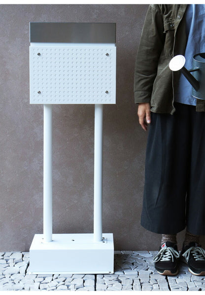 スタンドポスト 工事不要 シリンダー錠 郵便ポスト 郵便受け 新聞受け メールボックス ポスト 玄関 ブラック ホワイト レターパックライト 投函可能 おしゃれ 北欧 新築 一戸建て用 一軒家(代引不可)