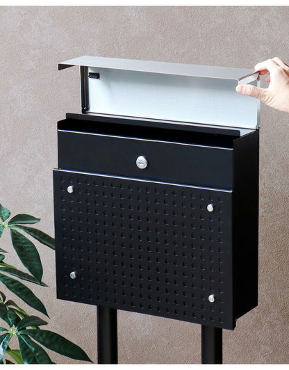 スタンドポスト 工事不要 シリンダー錠 郵便ポスト 郵便受け 新聞受け メールボックス ポスト 玄関 ブラック ホワイト レターパックライト 投函可能 おしゃれ 北欧 新築 一戸建て用 一軒家(代引不可)