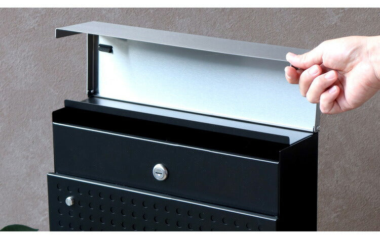 スタンドポスト 工事不要 シリンダー錠 郵便ポスト 郵便受け 新聞受け メールボックス ポスト 玄関 ブラック ホワイト レターパックライト 投函可能 おしゃれ 北欧 新築 一戸建て用 一軒家(代引不可)