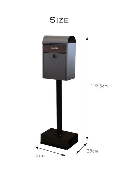 スタンドポスト ダイヤル錠 ポスト 置き型 郵便ポスト 郵便受け スタンドタイプ 置き型ポスト メールボックス スタンド 一戸建て 鍵付き ダイヤル式 A4 大容量 ステンレス 北欧 おしゃれ(代引不可)