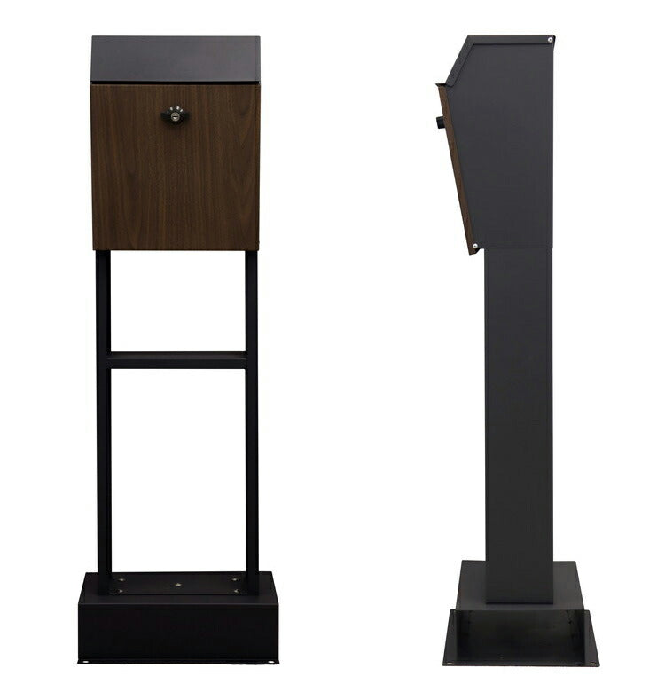 スタンドポスト 工事不要 木目 ヴィンテージ風 レトロ くすみカラー 郵便ポスト 郵便受け 新聞受け メールボックス ポスト 玄関 レターパックライト 投函可能 おしゃれ かわいい 北欧(代引不可)