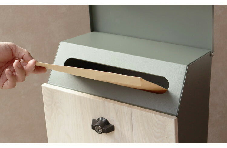 スタンドポスト 工事不要 木目 ヴィンテージ風 レトロ くすみカラー 郵便ポスト 郵便受け 新聞受け メールボックス ポスト 玄関 レターパックライト 投函可能 おしゃれ かわいい 北欧(代引不可)