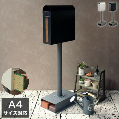 ポスト 置き型 スリム型 スタンド 郵便ポスト 前入れ後出し 裏蓋 一戸建て 鍵付き ダイヤル錠 A4 大容量 大きい ステンレス 北欧 門柱 置くだけ 埋め込み 郵便受け メールボックス 新聞受け おしゃれ(代引不可)