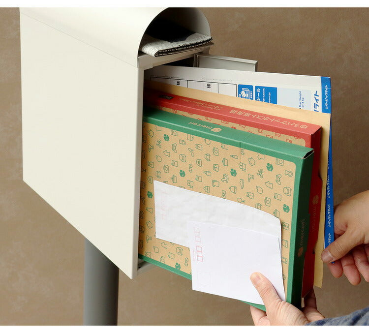 ポスト 置き型 スリム型 スタンド 郵便ポスト 前入れ後出し 裏蓋 一戸建て 鍵付き ダイヤル錠 A4 大容量 大きい ステンレス 北欧 門柱 置くだけ 埋め込み 郵便受け メールボックス 新聞受け おしゃれ(代引不可)