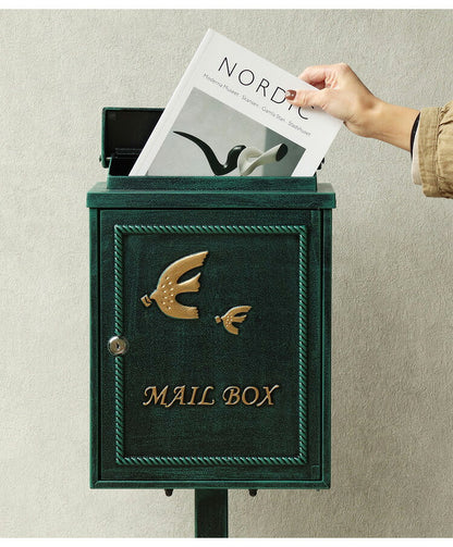 鋳物 スタンドポスト鳥 小鳥 郵便ポスト 郵便受け 新聞受け メールボックス ポスト 玄関 工事不要 アンティーク 投函可能 おしゃれ 北欧 ヴィンテージ レトロ シンプル かわいい(代引不可)