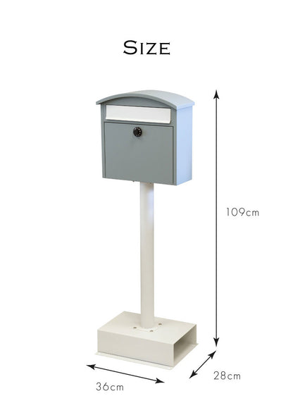スタンドポスト 簡単設置 フロントオープン式 スリム 郵便ポスト 郵便受け ダイヤル錠 ダイヤル式 ダイヤルロック 一戸建て用 錆びにくい 施工不要 置くだけ 北欧風 おしゃれ かわいい 曲線(代引不可)