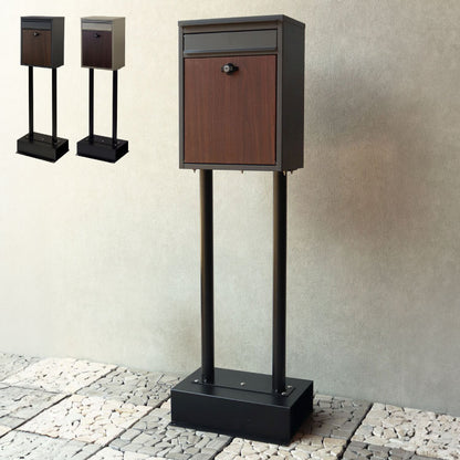 スタンドポスト 置くだけ 簡易組み立て ガルバナイズド処理 錆びにくい おしゃれ 北欧 シンプル 一戸建て用 一軒家 郵便ポスト メールボックス 置き型 スリム 郵便受け 新聞受け(代引不可)