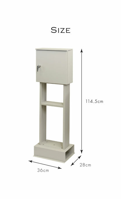 スタンドポスト 置くだけ ハンドルレバー 鍵付き スペアキー付き ガルバナイズド処理 錆びにくい 郵便ポスト 郵便受け くすみカラー 簡易組み立て おしゃれ 北欧 一戸建て用 一軒家(代引不可)