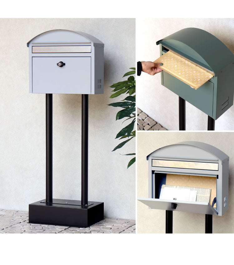 スタンドポスト Aron アロン 盗難防止 ロック付き 郵便ポスト 郵便受け 新聞受け スタンドタイプ 自立 宅配 郵便 メール便 置き配 玄関 戸建て 一軒家 マンション アパート(代引不可)