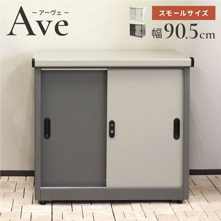 物置 Ave スモール 存在感 幅80.5cm コンパクトサイズ 収容力 収納力 可動棚板 高さ調整可能 20段階 スライド扉 鍵付き 盗難防止 水穴付き 転倒防止設計 錆びにくい ガルバナイズド加工(代引不可)