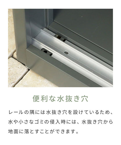 物置 Ave スモール 存在感 幅80.5cm コンパクトサイズ 収容力 収納力 可動棚板 高さ調整可能 20段階 スライド扉 鍵付き 盗難防止 水穴付き 転倒防止設計 錆びにくい ガルバナイズド加工(代引不可)
