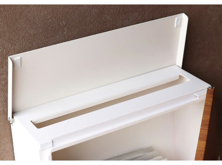 壁掛けポスト メールボックス 郵便ポスト 郵便受け ポスト 玄関 木目 ブラウン ホワイト スリット窓 シリンダー錠 木目調 デザインポスト レトロ コンパクト スタイリッシュ(代引不可)