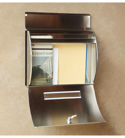 壁掛けポスト 郵便ポスト 大容量 ステンレス 大型 ポスト 壁掛け 壁付け メール便対応 ネコポス対応 一戸建て 鍵付き A4サイズ 北欧 レトロ 郵便 郵便受け メールボックス 新聞受け(代引不可)