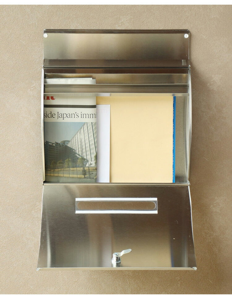 壁掛けポスト 郵便ポスト 大容量 ステンレス 大型 ポスト 壁掛け 壁付け メール便対応 ネコポス対応 一戸建て 鍵付き A4サイズ 北欧 レトロ 郵便 郵便受け メールボックス 新聞受け(代引不可)