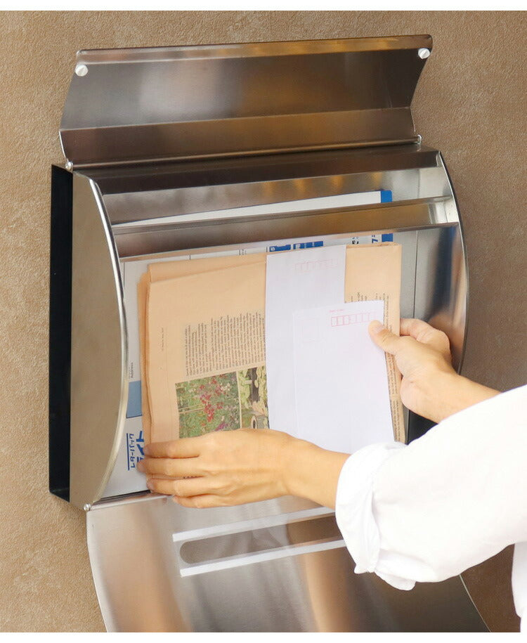 壁掛けポスト 郵便ポスト 大容量 ステンレス 大型 ポスト 壁掛け 壁付け メール便対応 ネコポス対応 一戸建て 鍵付き A4サイズ 北欧 レトロ 郵便 郵便受け メールボックス 新聞受け(代引不可)